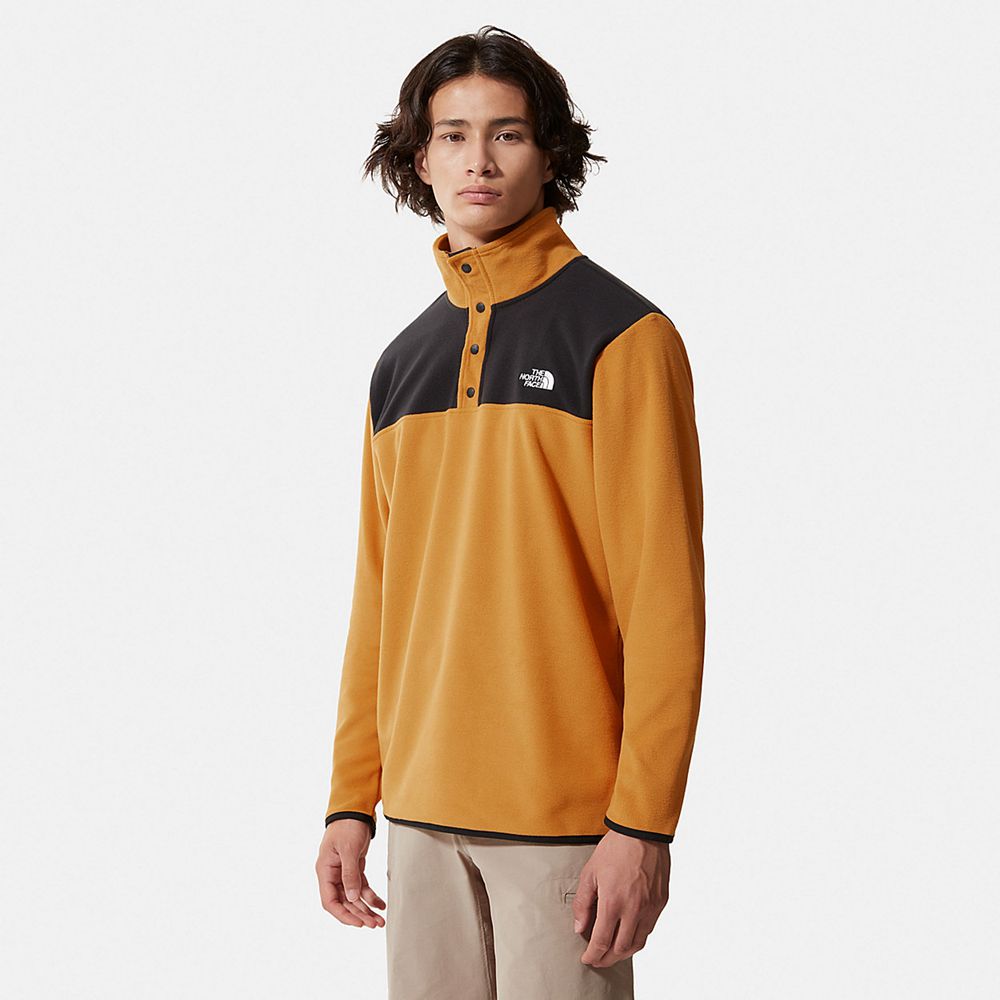 The North Face Fleece Mens Australia - The North Face Tka Glacier Snap-Neck Yellow / Black Hiking (J